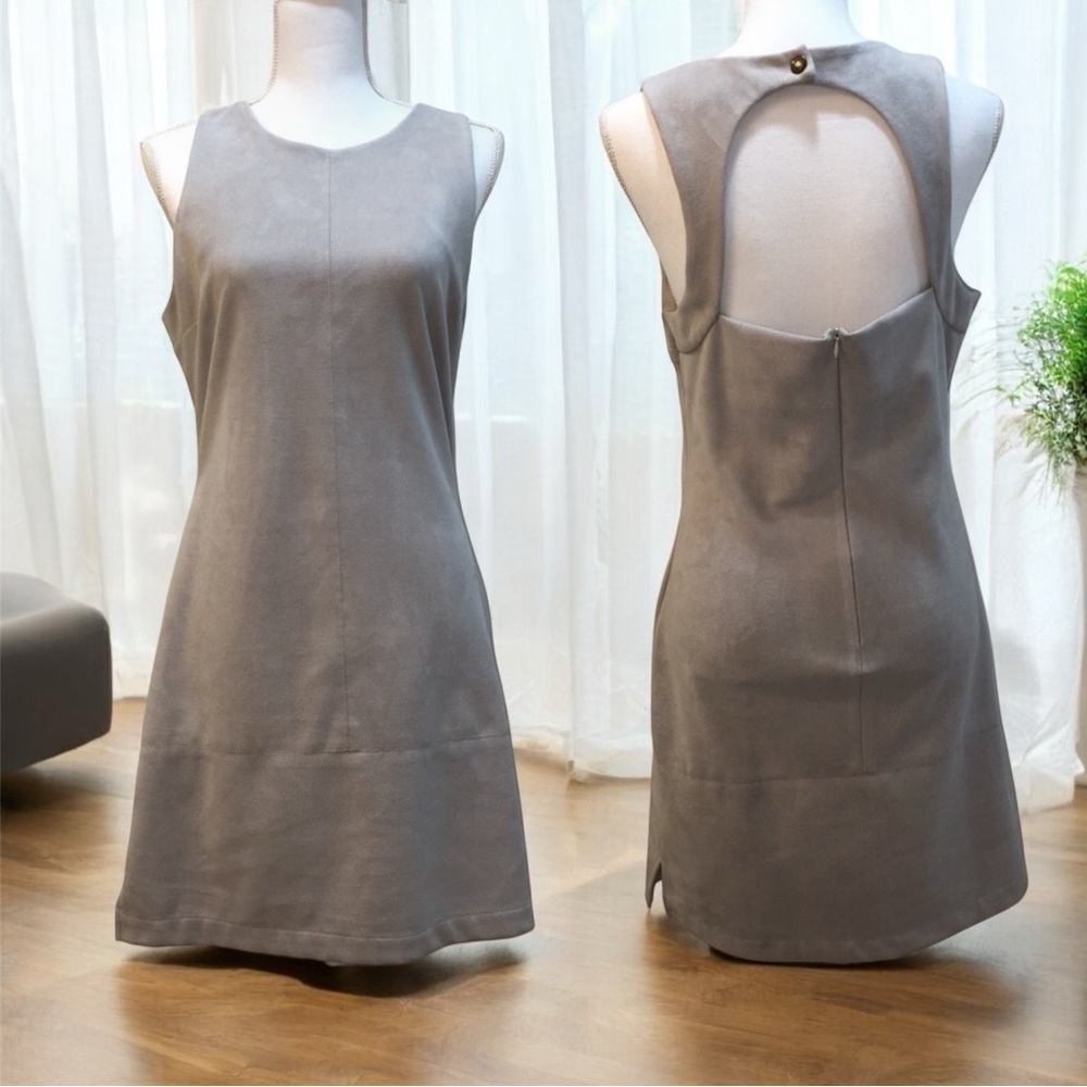 Waverly Grey Suede Sleeveless Gray Dress Size 4